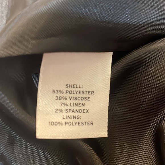 Halogen Women's Linen Blend Blazer Dark Gray Three Button Tie Belt Lined Size 16 - Picture 10 of 14